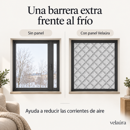 Panel aislante colocado sobre una ventana