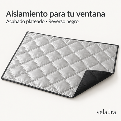 Acabado plateado y reverso negro