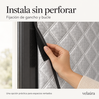 Fijación de gancho y bucle sin perforar