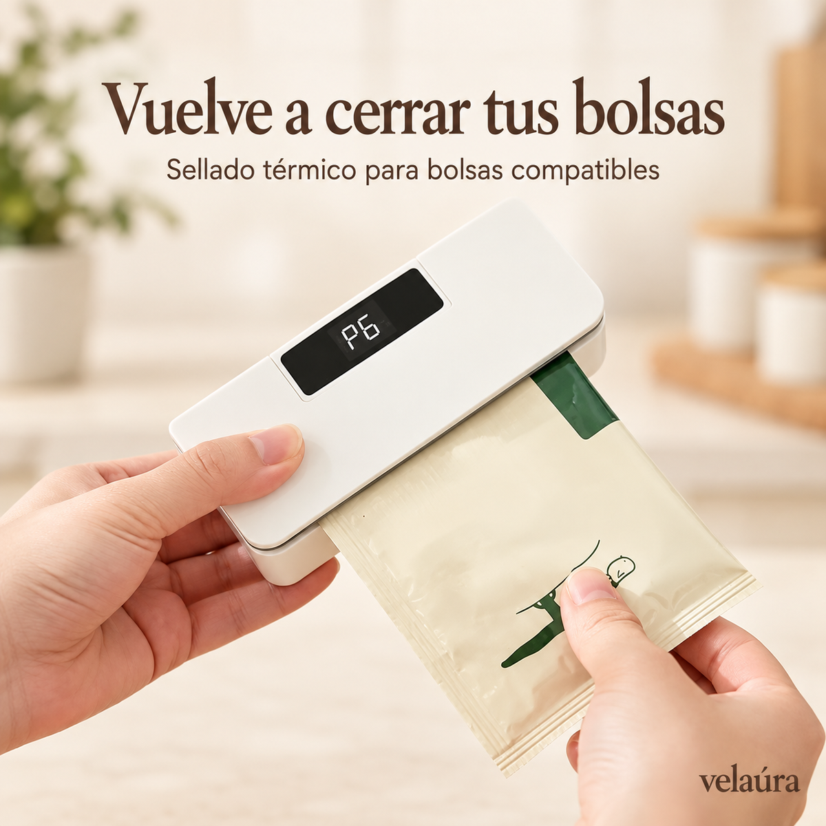 Sellado térmico de una bolsa compatible