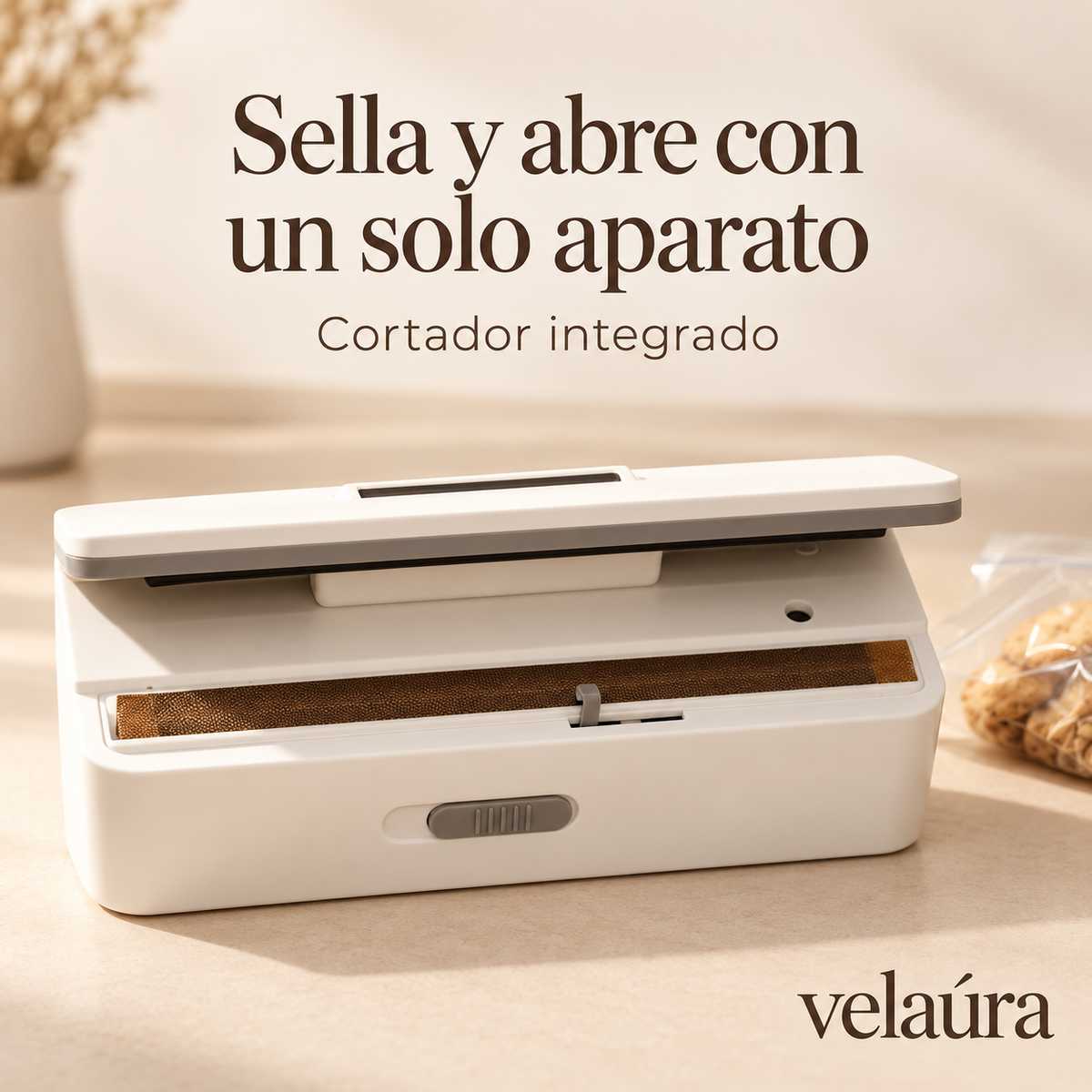 Sellador abierto con cortador integrado