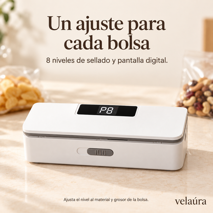 Pantalla digital y ocho niveles de sellado